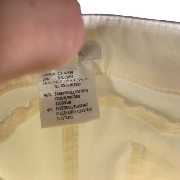 ESCADA Pants Womens Sz 12 Creamy White Straight Leg Cotton Jean Mid-Rise Stretch - Picture 9 of 10